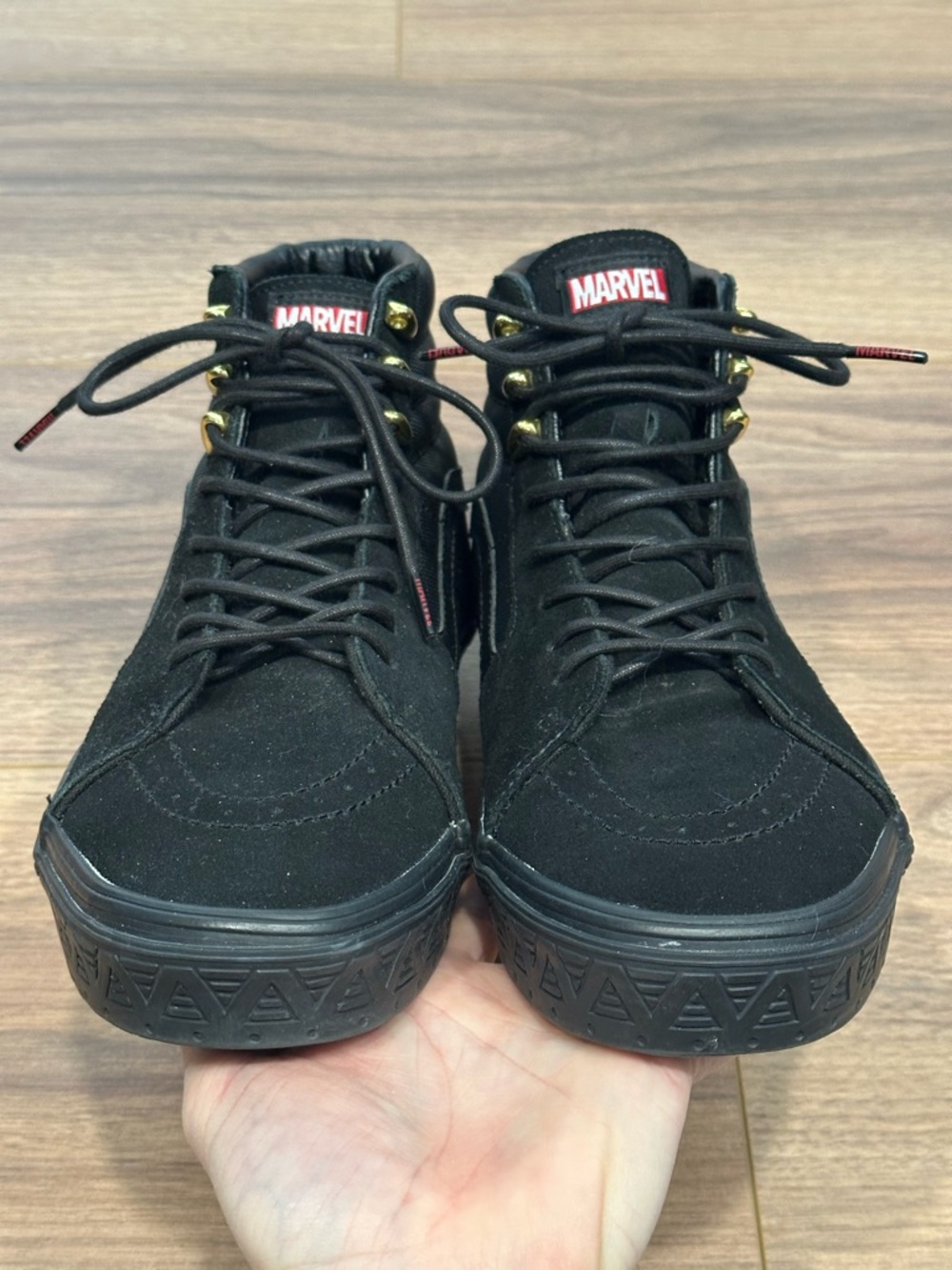 Vans Marvel x SK8-HI Sneaker 'Black Panther’ All Black Colorway Size 11 - Picture 8 of 16